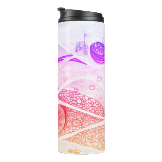 Moderne Abstraktionsräume Schwarz und Rosa Thermosbecher (Nach rechts gedreht)