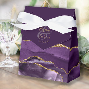 Moderne Achat-Geode Lila Goldpflaume Geschenkschachtel
