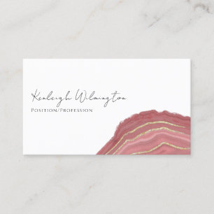Moderne Achat-Murmel Rost Rot Gold Glitter Geode Visitenkarte