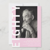 Moderne ACHTUNG Foto 80. Geburtstagsparty Einladung (Vorderseite)