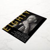 Moderne ACHTUNG Foto 80. Geburtstagsparty Folieneinladung (Gedreht)