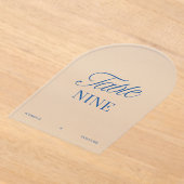 Moderne Acryl Blaue Hochzeit Tischnummer (Ablage )
