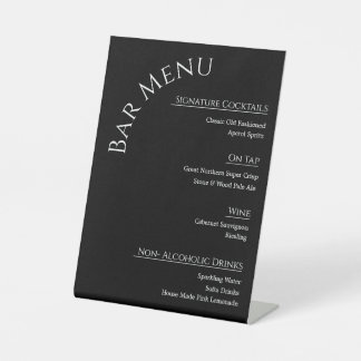Moderne Acryl-Hochzeitsbar-Menü-Tafel | Editierbar Sockelschild