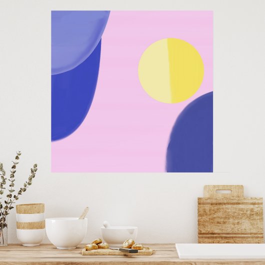 moderne Acrylfarben abstrakte Kunst Poster (Küche)