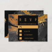 Moderne Acrylmalerei, grau und gold Hochzeit RSVP Karte (Vorne/Hinten)