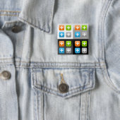Moderne Additions-Math-Symbol glänzende gläserne I Button (Beispiel)