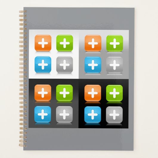 Moderne Additions-Math-Symbol glänzende gläserne I Planer (Vorderseite)