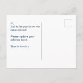 Moderne Adressenänderung Ankündigungspostkarte (Rückseite)