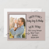 Moderne Adressenänderung Foto Postkarte (Vorne/Hinten)