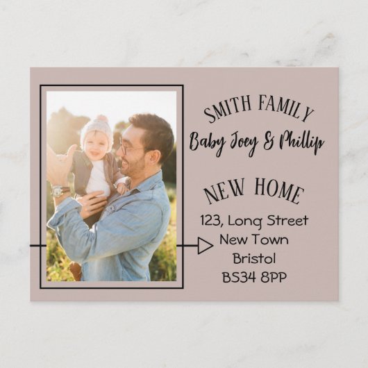 Moderne Adressenänderung Foto Postkarte (Vorderseite)