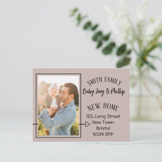 Moderne Adressenänderung Foto Postkarte (Stehend Vorderseite)