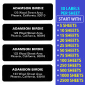 Moderne Adressenaufkleber für die Post (Schwarze E