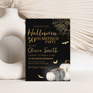 Moderne Adult Pumpkin Halloween Geburtstagsparty Einladung