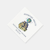 Moderne Adventure Travel Globe Baby Dusche Serviette (Ecke)