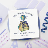 Moderne Adventure Travel Globe Baby Dusche Serviette