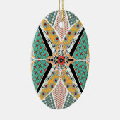 Moderne Afrika-Mitte-vibrierendes Muster Keramik Ornament (Rechts)
