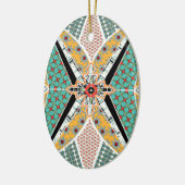 Moderne Afrika-Mitte-vibrierendes Muster Keramik Ornament (Links)