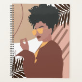 Moderne afrikanische Amerikanerin Boho Art Planer (Vorderseite)