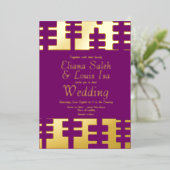 Moderne afrikanische Ankara-Hochzeit Folieneinladung (Stehend vorne)