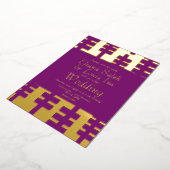 Moderne afrikanische Ankara-Hochzeit Folieneinladung (Gedreht)