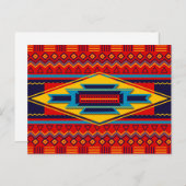 Moderne afrikanische Art Gods Eye Muster Rot Gelb Postkarte (Vorne/Hinten)