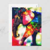 Moderne afrikanische Elefantenkunst Moderne afrika Feiertagspostkarte (Vorne/Hinten)