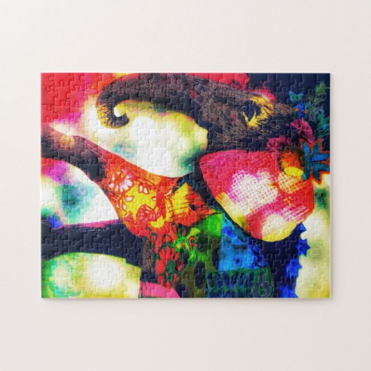 Moderne afrikanische Elefantenkunst Moderne afrika Puzzle (Horizontal)