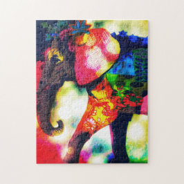 Moderne afrikanische Elefantenkunst Moderne afrika Puzzle