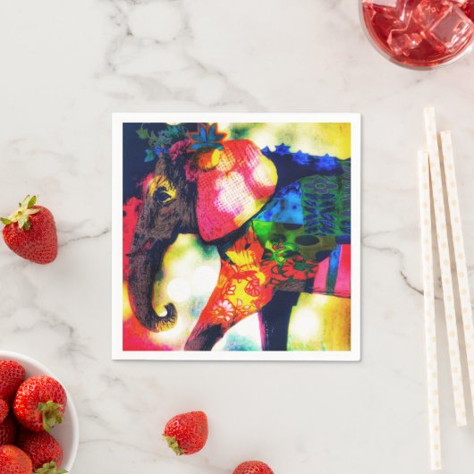 Moderne afrikanische Elefantenkunst Moderne afrika Serviette (Beispiel)