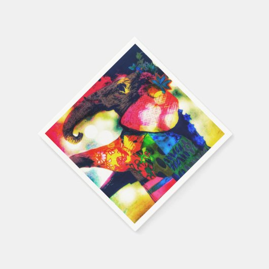 Moderne afrikanische Elefantenkunst Moderne afrika Serviette (Ecke)