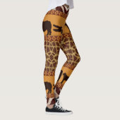 Moderne afrikanische Giraffe-Muster für Tierwerbun Leggings (Rechts)