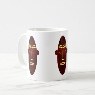 Moderne afrikanische indigene abstrakte Gesichtsku Kaffeetasse