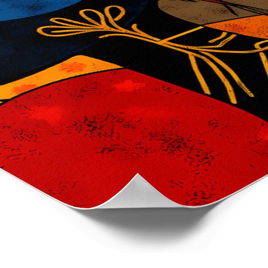 Moderne afrikanische Kunst Poster (Ecke)