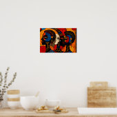 Moderne afrikanische Kunst Poster (Küche)