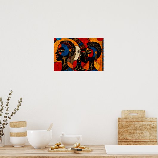 Moderne afrikanische Kunst Poster (Küche)