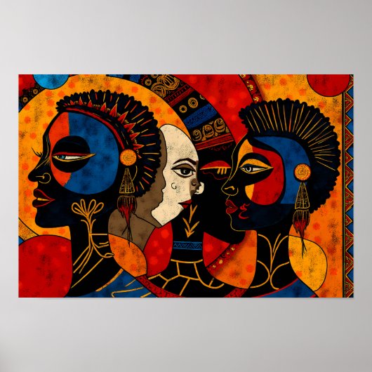 Moderne afrikanische Kunst Poster (Vorne)