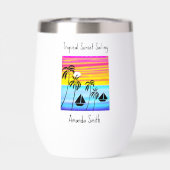 Moderne afrikanische Kunst, tropisches Sonnenunter (Rückseite)