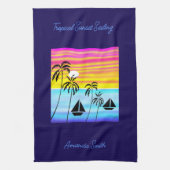 Moderne afrikanische Kunst, tropisches Sonnenunter Geschirrtuch (Vertikal)