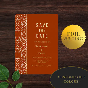 Moderne afrikanische Muster Luxus Save-the-Date-Ka Folieneinladung