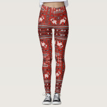 Moderne afrikanische Pattern-Leggings in Rot