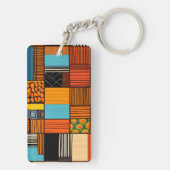 Moderne afrikanische Printfarben Schlüsselanhänger (Rückseite)