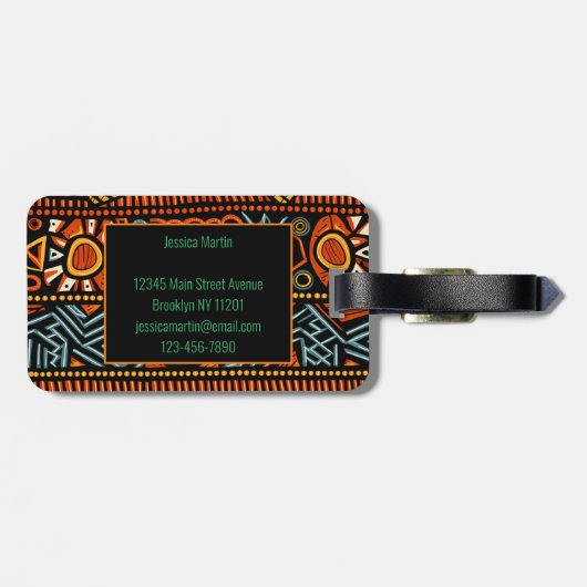 Moderne afrikanische Printmedien Gepäckanhänger (Rückseite horizontal)