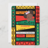 Moderne afroamerikanische Mädchen Geburtstagsparty Einladung (Vorderseite)