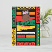 Moderne afroamerikanische Mädchen Geburtstagsparty Einladung (Stehend Vorderseite)