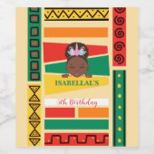 Moderne afroamerikanische Mädchen Geburtstagsparty Weinetikett (Einzelnes Label)