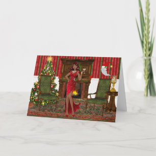 Moderne Afroamerikanische Weihnachtskarte Feiertagskarte
