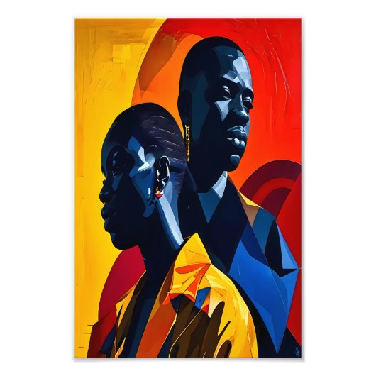 Moderne afrozentrische Abstrakte Kunst Fotodruck (Vorne)