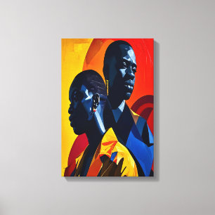 Moderne afrozentrische abstrakte Kunst Leinwanddruck