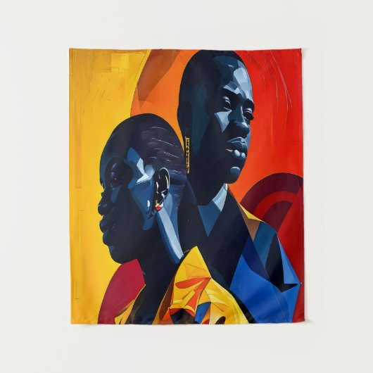Moderne afrozentrische Abstrakte Kunst Wandteppich (Vorderseite)