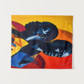 Moderne afrozentrische Abstrakte Kunst Wandteppich (Vorderseite (Horizontal))
